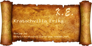 Kratochvilla Erika névjegykártya